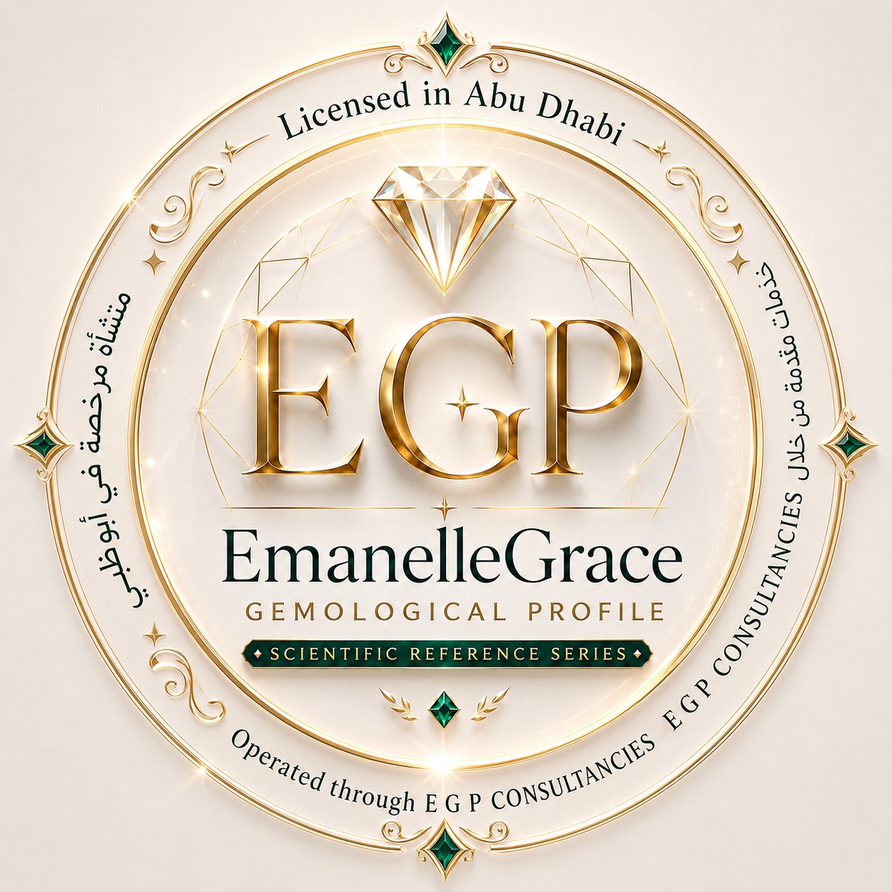 EGP EmanelleGrace Gemological Profile — Licensed in Abu Dhabi; operated through E G P CONSULTANCIES